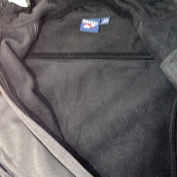 Reebok Jacket Hooded Coat Front Zip Fleece lined Gray & Black Boys 10/12 - Picture 12 of 14